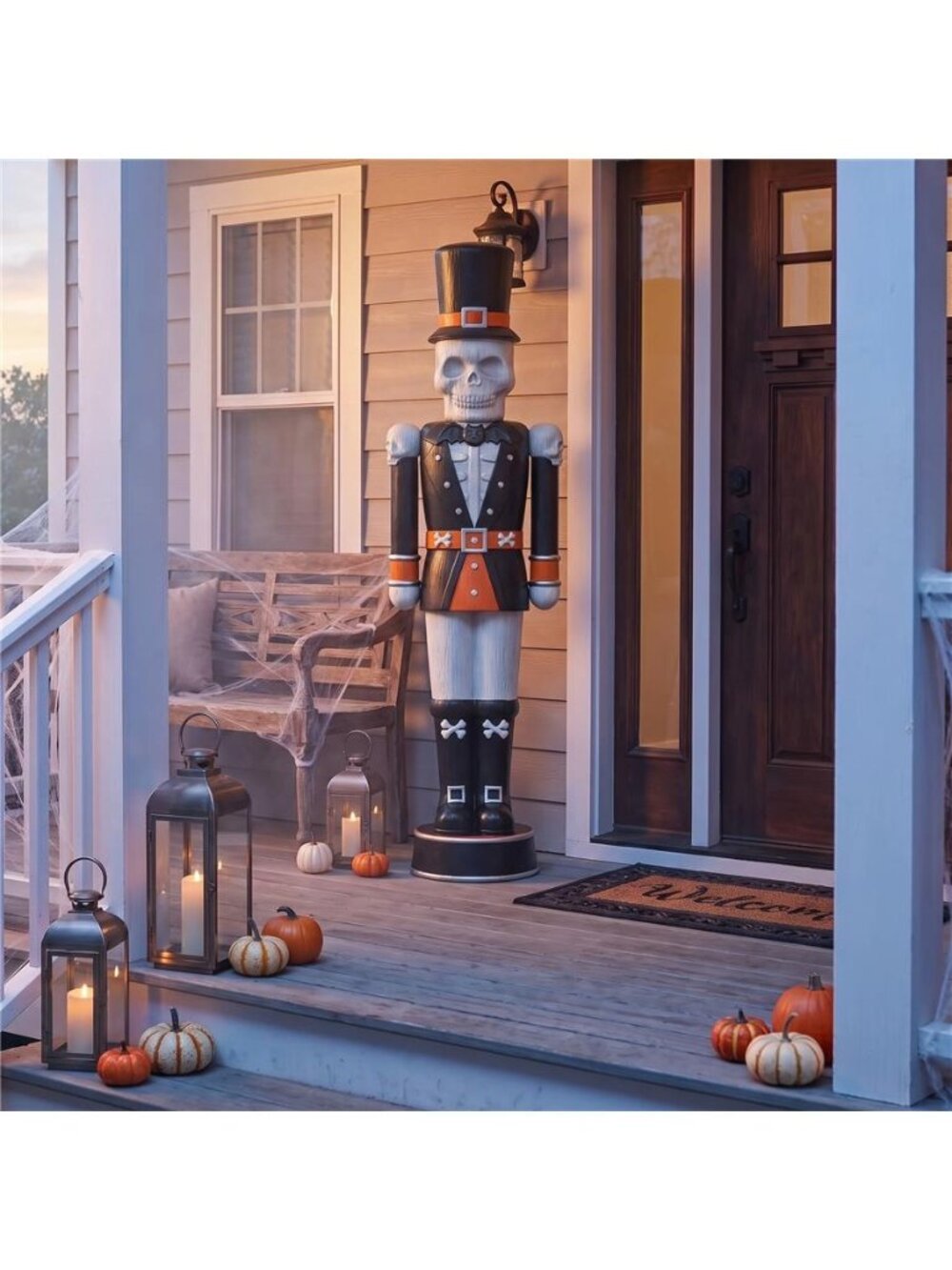 Giant Animated Skeleton Nutcracker Decoration, Black and Orange, 72", Halloween